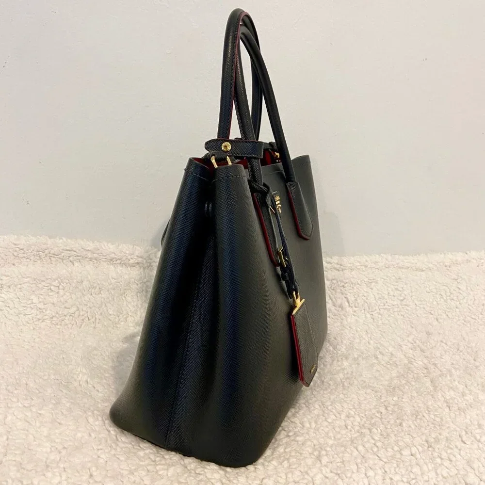 Prada Medium Saffiano Double Bag in Black / Red